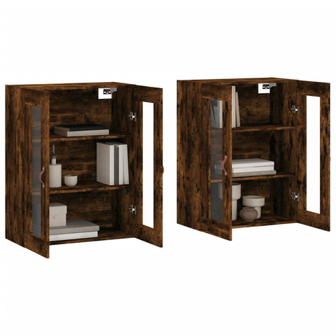 vidaXL Wall Mounted Cabinets 2 pcs Smoked Oak Engineered Wood