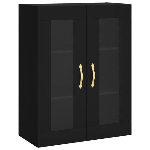vidaXL Wall Mounted Cabinets 2 pcs Black Engineered Wood