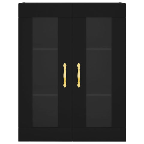 vidaXL Wall Mounted Cabinets 2 pcs Black Engineered Wood