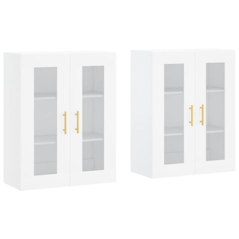 vidaXL Wall Mounted Cabinets 2 pcs White Engineered Wood