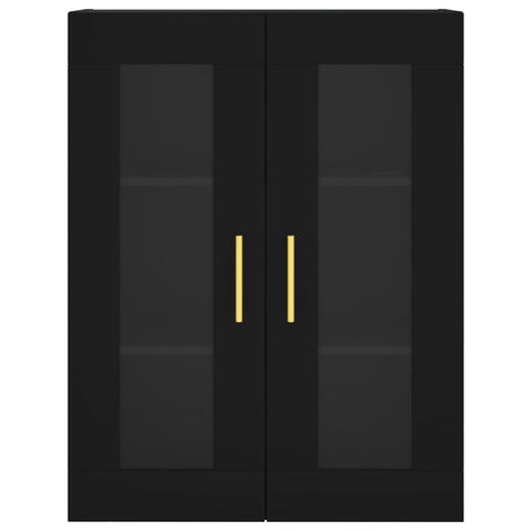 vidaXL Wall Mounted Cabinets 2 pcs Black Engineered Wood