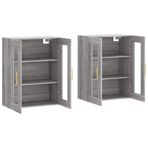 vidaXL Wall Mounted Cabinets 2 pcs Grey Sonoma Engineered Wood