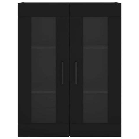 vidaXL Wall Mounted Cabinets 2 pcs Black Engineered Wood