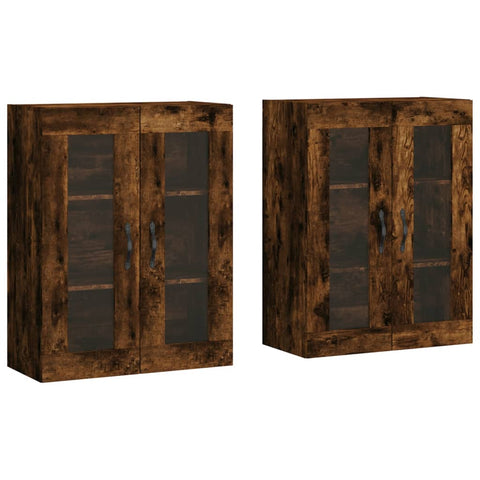 vidaXL Wall Mounted Cabinets 2 pcs Smoked Oak Engineered Wood