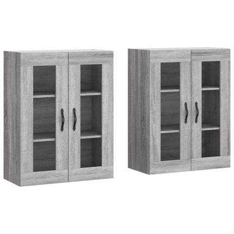 vidaXL Wall Mounted Cabinets 2 pcs Grey Sonoma Engineered Wood