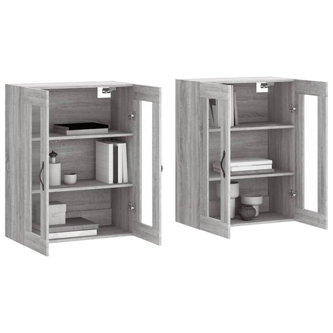 vidaXL Wall Mounted Cabinets 2 pcs Grey Sonoma Engineered Wood