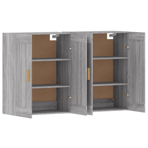 vidaXL Wall Mounted Cabinets 2 pcs Grey Sonoma Engineered Wood