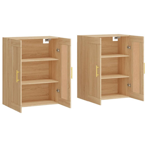vidaXL Wall Mounted Cabinets 2 pcs Sonoma Oak Engineered Wood