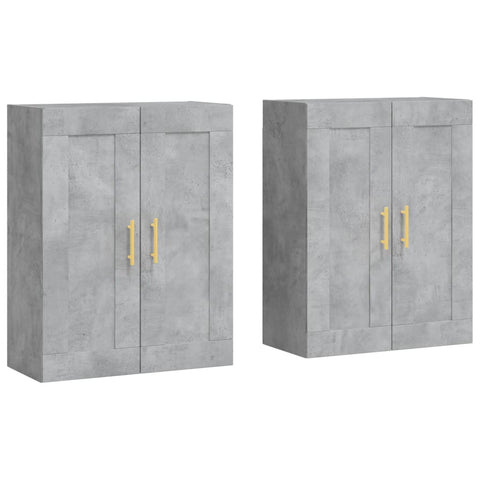 vidaXL Wall Mounted Cabinets 2 pcs Concrete Grey Engineered Wood