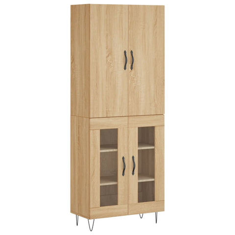 vidaXL Highboard Sonoma Oak 69.5x34x180 cm Engineered Wood