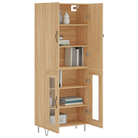 vidaXL Highboard Sonoma Oak 69.5x34x180 cm Engineered Wood