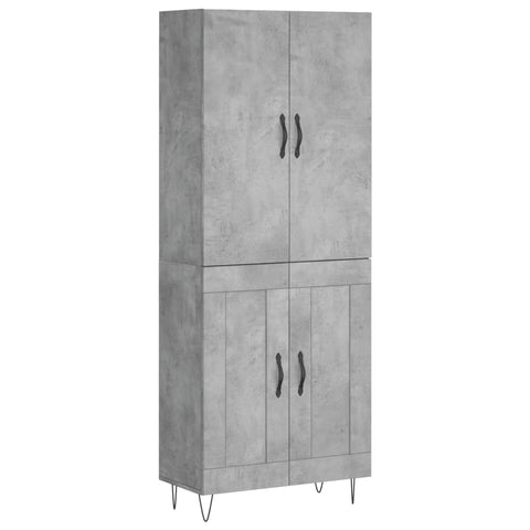 vidaXL Highboard Concrete Grey 69.5x34x180 cm Engineered Wood