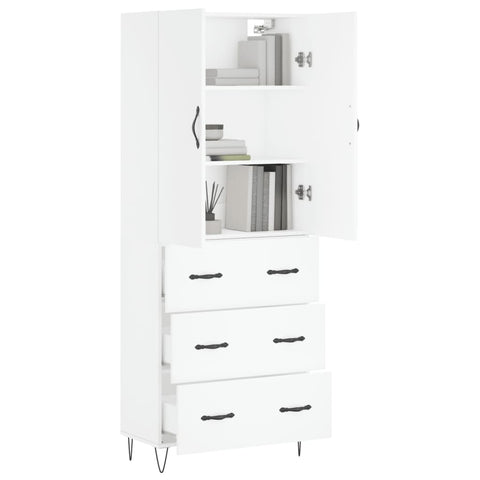 vidaXL Highboard White 69.5x34x180 cm Engineered Wood