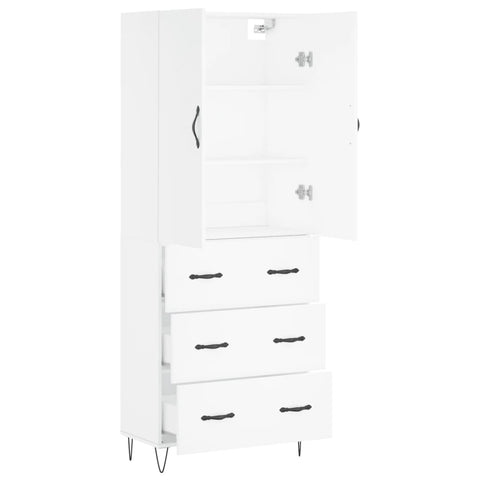 vidaXL Highboard White 69.5x34x180 cm Engineered Wood