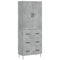 vidaXL Highboard Concrete Grey 69.5x34x180 cm Engineered Wood
