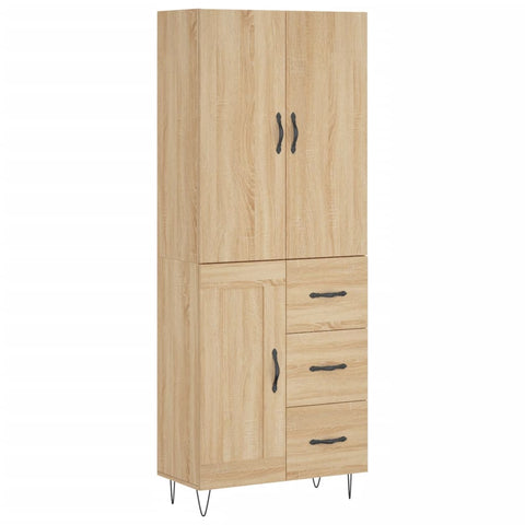 vidaXL Highboard Sonoma Oak 69.5x34x180 cm Engineered Wood
