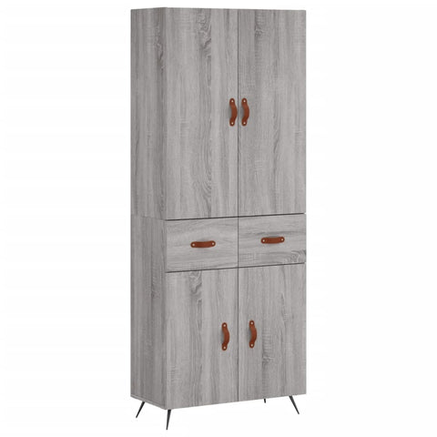 vidaXL Highboard Grey Sonoma 69.5x34x180 cm Engineered Wood