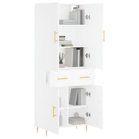vidaXL Highboard White 69.5x34x180 cm Engineered Wood
