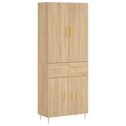 vidaXL Highboard Sonoma Oak 69.5x34x180 cm Engineered Wood