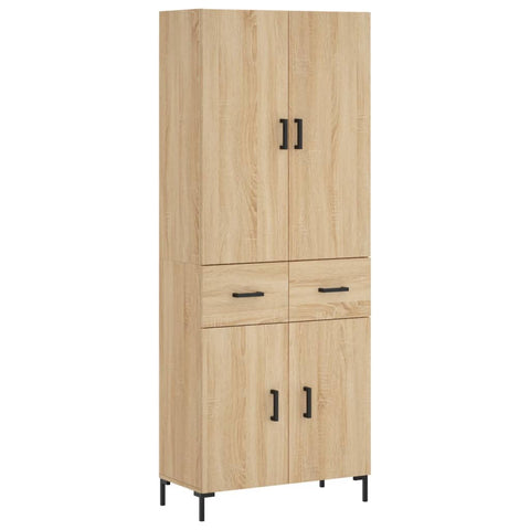 vidaXL Highboard Sonoma Oak 69.5x34x180 cm Engineered Wood