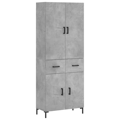 vidaXL Highboard Concrete Grey 69.5x34x180 cm Engineered Wood