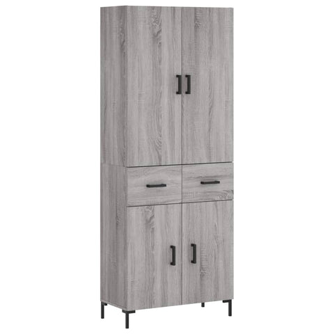 vidaXL Highboard Grey Sonoma 69.5x34x180 cm Engineered Wood