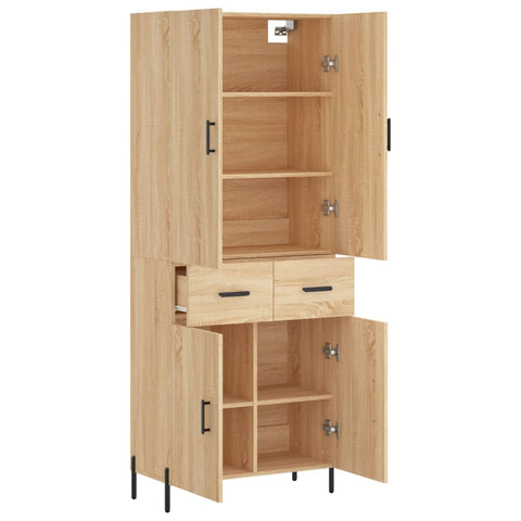 vidaXL Highboard Sonoma Oak 69.5x34x180 cm Engineered Wood