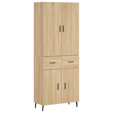 vidaXL Highboard Sonoma Oak 69.5x34x180 cm Engineered Wood
