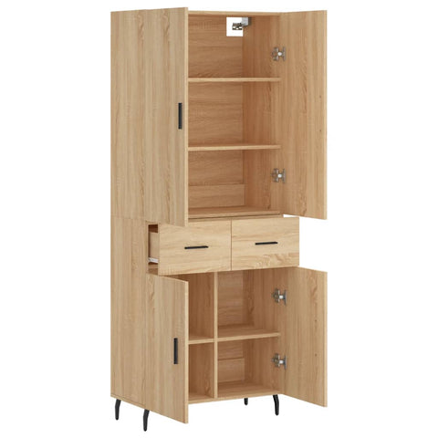 vidaXL Highboard Sonoma Oak 69.5x34x180 cm Engineered Wood