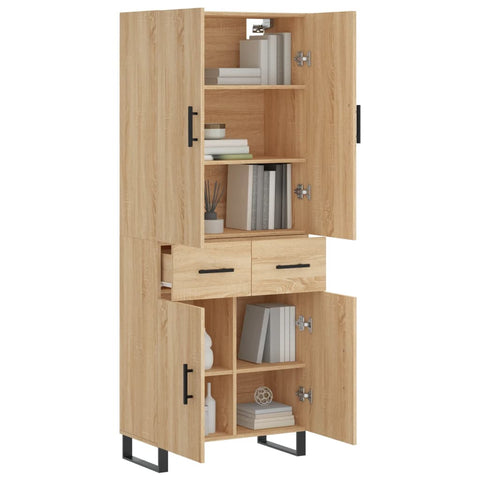 vidaXL Highboard Sonoma Oak 69.5x34x180 cm Engineered Wood