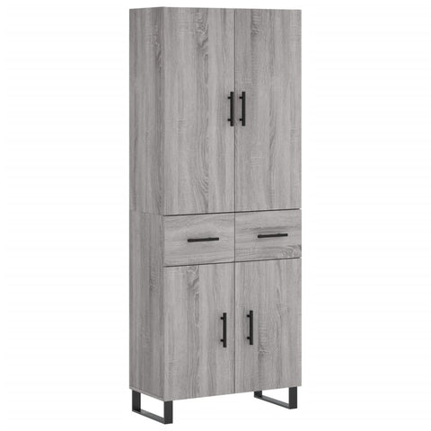 vidaXL Highboard Grey Sonoma 69.5x34x180 cm Engineered Wood