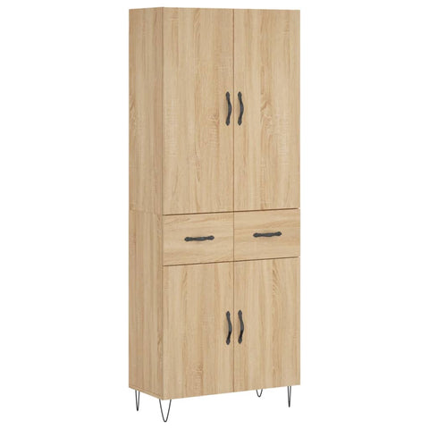 vidaXL Highboard Sonoma Oak 69.5x34x180 cm Engineered Wood