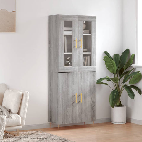 vidaXL Highboard Grey Sonoma 69.5x34x180 cm Engineered Wood