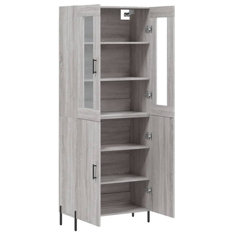 vidaXL Highboard Grey Sonoma 69.5x34x180 cm Engineered Wood