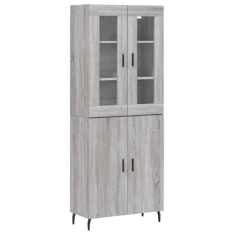 vidaXL Highboard Grey Sonoma 69.5x34x180 cm Engineered Wood