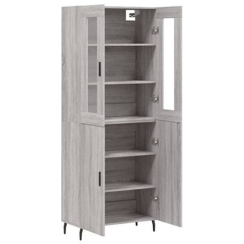 vidaXL Highboard Grey Sonoma 69.5x34x180 cm Engineered Wood