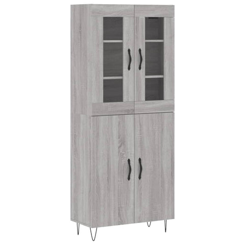 vidaXL Highboard Grey Sonoma 69.5x34x180 cm Engineered Wood