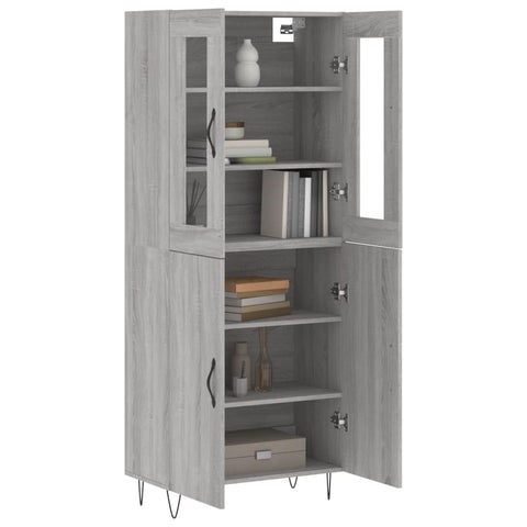 vidaXL Highboard Grey Sonoma 69.5x34x180 cm Engineered Wood