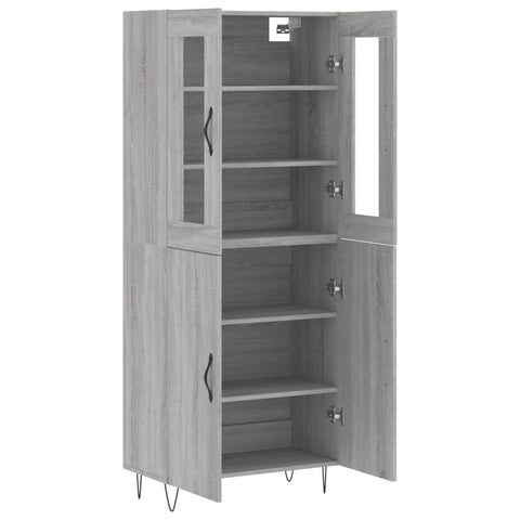 vidaXL Highboard Grey Sonoma 69.5x34x180 cm Engineered Wood