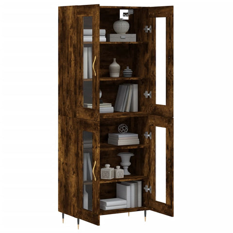 vidaXL Highboard Smoked Oak 69.5x34x180 cm Engineered Wood