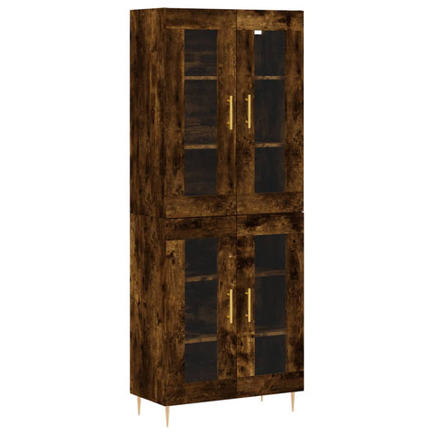 vidaXL Highboard Smoked Oak 69.5x34x180 cm Engineered Wood