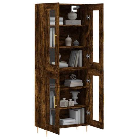 vidaXL Highboard Smoked Oak 69.5x34x180 cm Engineered Wood
