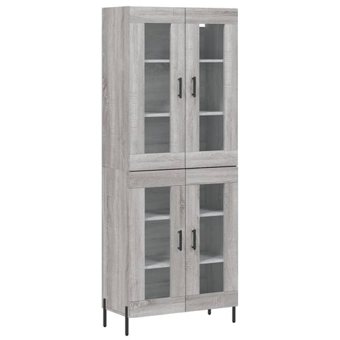 vidaXL Highboard Grey Sonoma 69.5x34x180 cm Engineered Wood