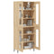 vidaXL Highboard Sonoma Oak 69.5x34x180 cm Engineered Wood