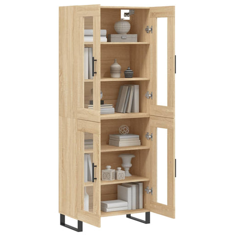 vidaXL Highboard Sonoma Oak 69.5x34x180 cm Engineered Wood