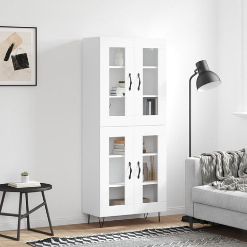 vidaXL Highboard White 69.5x34x180 cm Engineered Wood