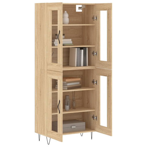 vidaXL Highboard Sonoma Oak 69.5x34x180 cm Engineered Wood