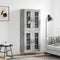 vidaXL Highboard Concrete Grey 69.5x34x180 cm Engineered Wood