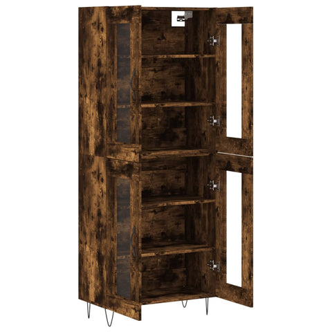 vidaXL Highboard Smoked Oak 69.5x34x180 cm Engineered Wood