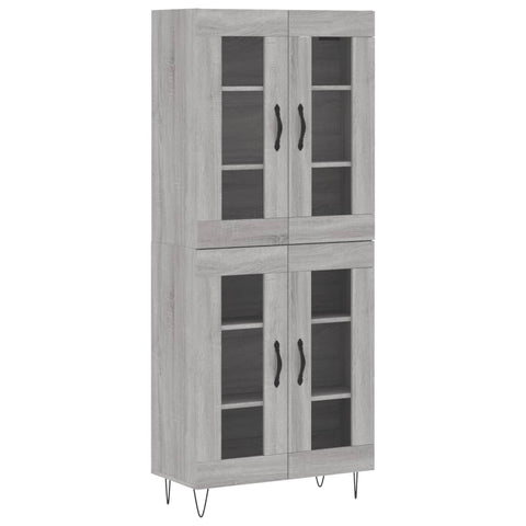 vidaXL Highboard Grey Sonoma 69.5x34x180 cm Engineered Wood